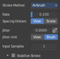Stroke Panel with Stroke method Airbrush