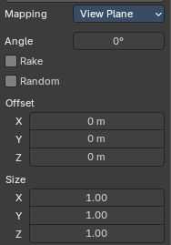 Brush Mapping with mapping method View Plane