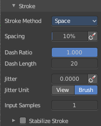 Stroke Panel with Stroke method Space
