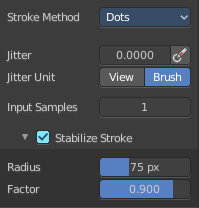 Stroke Panel with Stroke method Dots