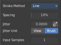 Stroke Panel with Stroke method Line