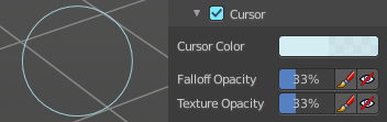 Brush Settings Panel - Cursor Sub panel