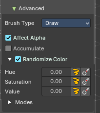 Brush Settings Panel - Advanced Subpanel