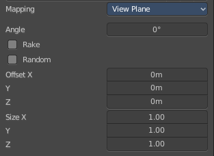 Brush Mapping with mapping method View Plane