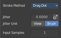 Stroke Panel with Stroke method Drag Dot
