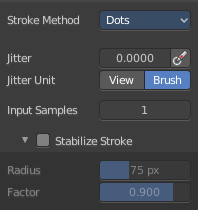 Stroke Panel with Stroke method Dots