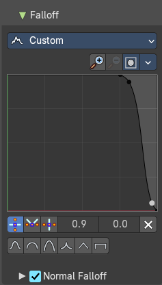 Brush Settings Panel - Falloff Sub panel
