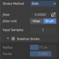 Stroke Panel with Stroke method Dots