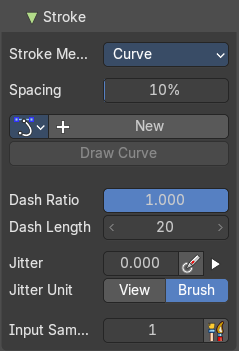 Stroke Panel with Stroke method Curve