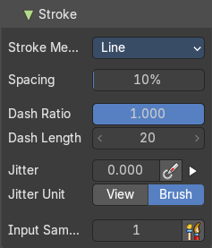 Stroke Panel with Stroke method Line