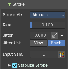 Stroke Panel with Stroke method Airbrush