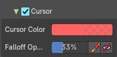 Brush Settings Panel - Cursor Sub panel