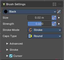 Brush Settings Panel - Draw brushes