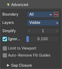 Brush Settings Panel - Fill - Advanced Sub panel