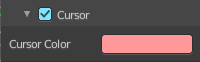Brush settings panel - Cursor Sub panel