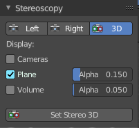 View tab - Stereoscopy Panel