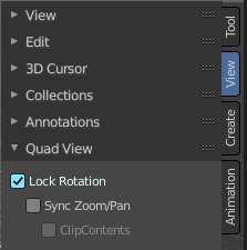 View tab - Quad View panel