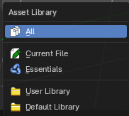 Asset Library Dropdown Selector