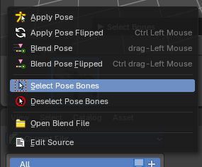 Pose Asset Context Menu