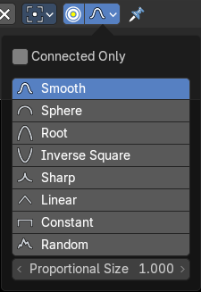 Proportional Editing Settings