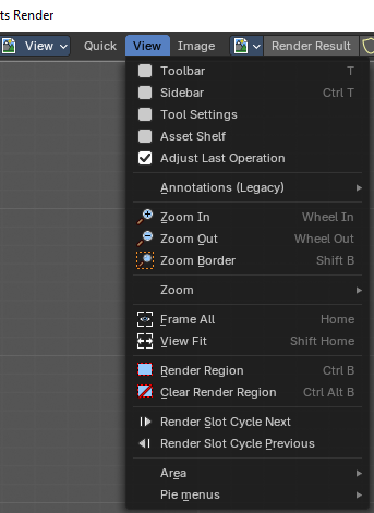 Image Editor - View Menu