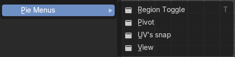 Pie menus submenu