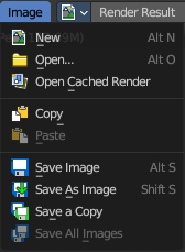 Image Editor - Image Menu