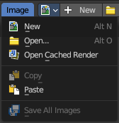 Image Editor - Image Menu