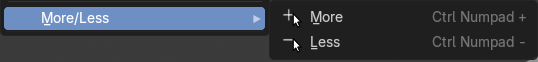 More / Less submenu