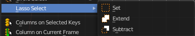Lasso Select submenu