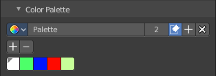Brush Settings Panel - Color Palette Sub panel