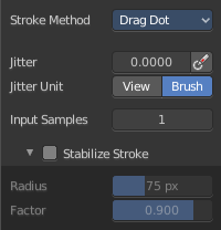 Stroke method Drag Dot