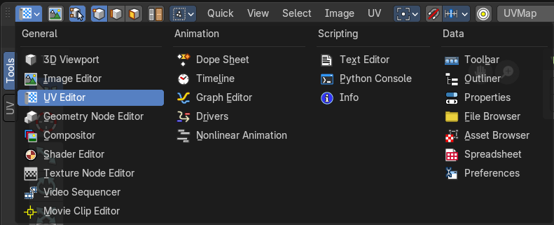 Editortype Menu