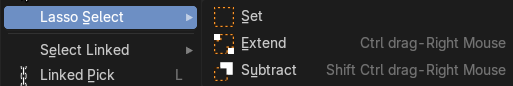 Lasso Select Submenu