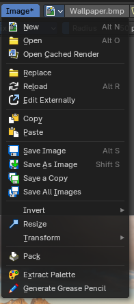 UV Editor - Image Menu