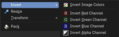 Invert submenu