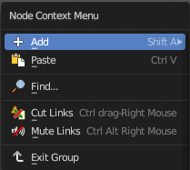 Node context menu