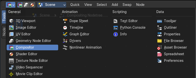 Editortype Menu
