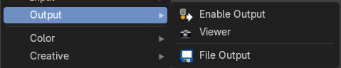 Add menu - Output