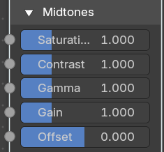 Midtones panel
