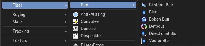 Add menu - Filter - Blur