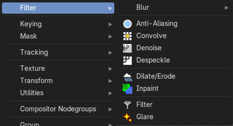 Add menu - Filter