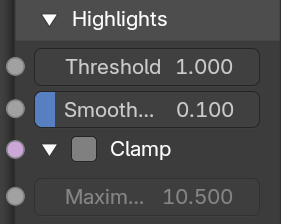 Highlights subpanel