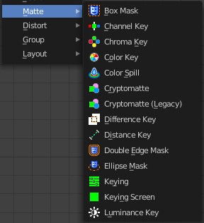 Add menu - Matte