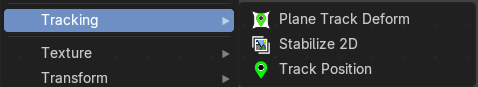 Add menu - Tracking