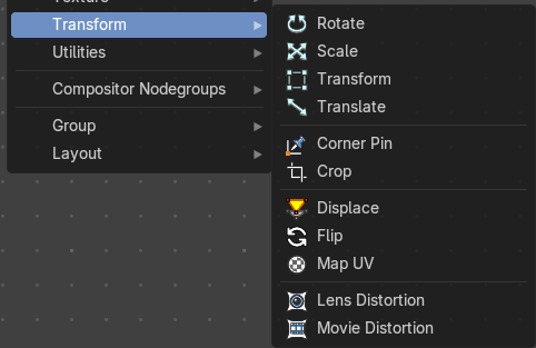 Add menu - Transform