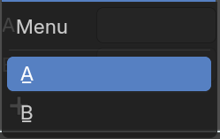 Menu input