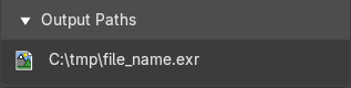 Output Paths subpanel