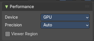 Options Tab - Performance panel