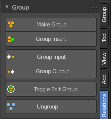 Relations tab - Group Panel